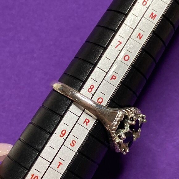 💛 Classic Avon NRT Black Flower Rhinestone Ring - Picture 5 of 5